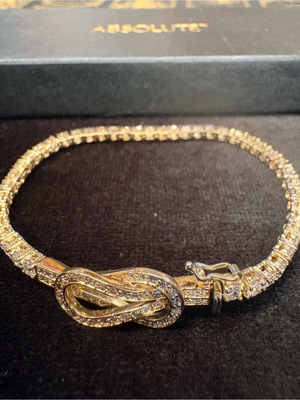 Vintage CZ Infinity Loop .925 Gold Vermeil Bracelet